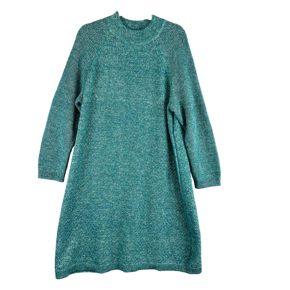 New Talbots Petites Womans Sz XXL Petite Sweater Dress Green Wool Blend NWT